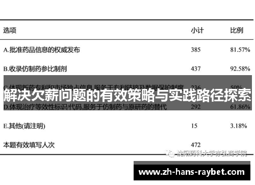 解决欠薪问题的有效策略与实践路径探索